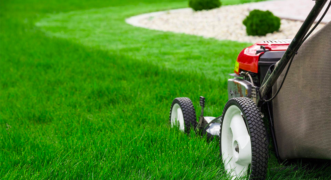 Lawn care team tending a Kelowna strata property